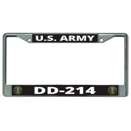 DD-214 U.S. Army Chrome License Plate Frame