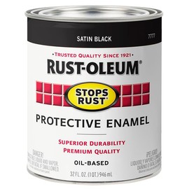 Rust-Oleum 2-Pack of 1 qt 7777502 Black Stops Rust Protective Enamel, Satin