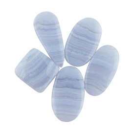 CRYSTALIS AA+ 5pcs Natural Blue Lace Agate, Loose Gemstone, Wholesale Bulk Cabochons, Jewelry Making Supply, Chakra Healing Polished Stones, Wire Wrapping, DIY, Gem Collection