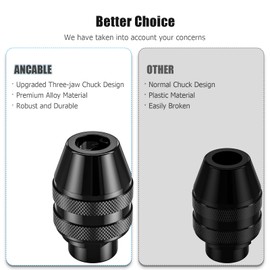 4486 Drill Chuck for Dremel, Ancable Keyless Chuck for Dremel Replacement 1/32-1/8 Chuck Three-Jaw Drill Chuck, Drill Accessories for Dremel 4000, 3000, 300, 200, 100, 8200, etc. (Pack of 4)