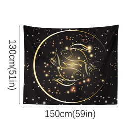 Berkin Arts Decor Tapestry Hanging Backdrop High Quality Polyester Fabric Space Art Floating Room for Koi Fish Zodiac Sign 130x150CM