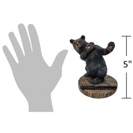 The Bridge Collection 5" Black Bear Cellphone Stand - Black Bear Decor for Cabin, Mountain, Camping Decor for Home- Black Bear Phone Stand