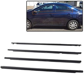 4Pcs Weatherstrip Door Window Moulding Trim Seal Belt Compatible For Toyota Corolla 2009-2012