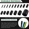 Keadic 496pcs Black Rubber End Caps, 17 Sizes Flexible End