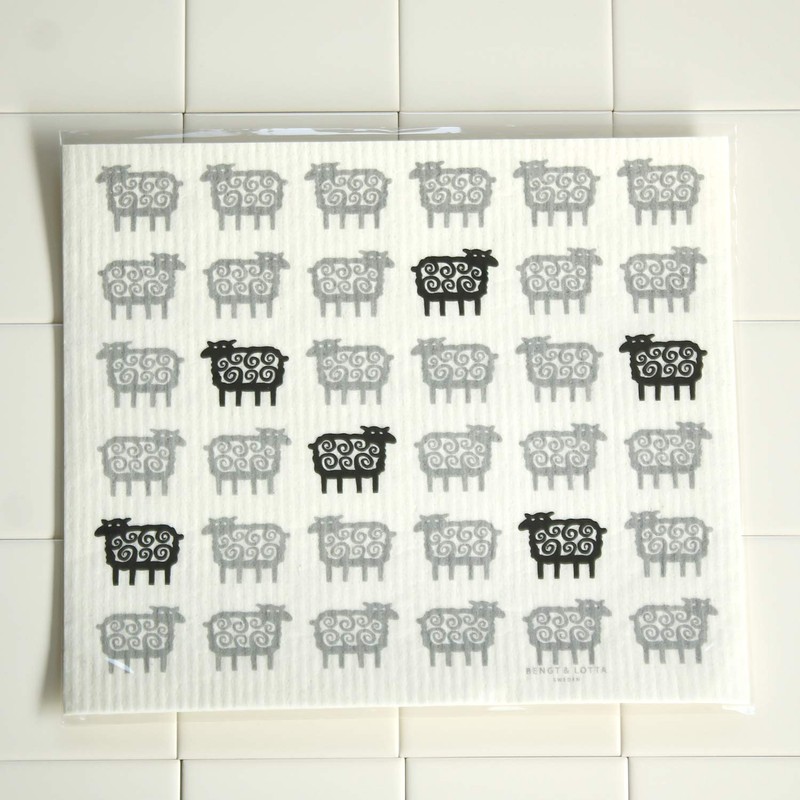 Econfort House Sponge Wipe, Drainer, Lost Sheep, Scandinavia, Gray/White