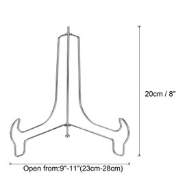 uxcell 8 Inch Plate Stand for Display, Iron Decorative Plate Holders Folding Display Stand Easel for Book Platter Photo Picture Frame Tabletop Art, Gold Tone