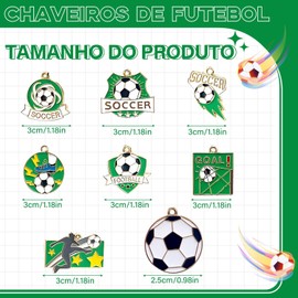 21 Llaveros de Fútbol Metal Mini Llavero de Pelota Deportiva para Niños Regalos Deportivos para Fiestas de Cumpleaños Bolsas,Tema de la Copa del Mundo,tema de fútbol,21 Estilos