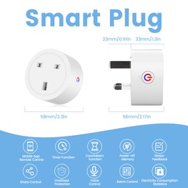 Oblinple Smart Plug 13A Alexa Plugs that Work with Alexa Google Home Wifi Plugs with Energy Monitoring Voice Control Timer Function Smart Life/Tuya App Remote Control WiFi Socket 2.4GHz Wi-Fi Only