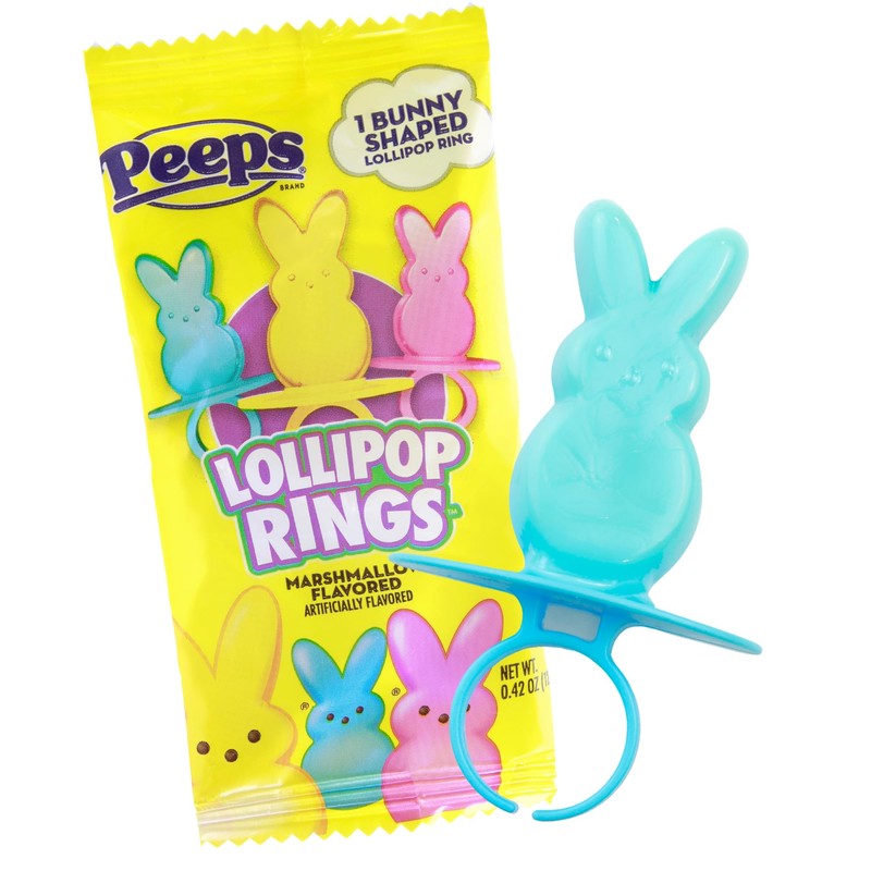 Easter Basket and Egg Hunt Candy, 2025 Peeps Lollipop Rings,