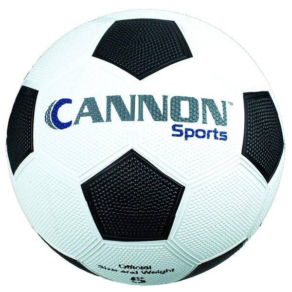 Cannon Sports Black & White Soccer Ball for Games, Practice, and Agility Training (Pebbled, Size 4)