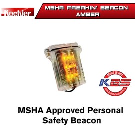 Freakin’ Beacon Personal Safety Light Visible from 1000+Feet,MSHA Approved, Water-Resistant and Intrinsically Safe Design Work, Industrial, Running,Biking, Mining Camping (Amber/Metal Clasp)