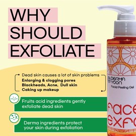 DERMA YOON-Gentle face exfoliator-FACIAL PEELING GEL-Instantly Dead skin remove for Cakey makeup, Enlarged pore, Blackheads, Vegan&Not tested on animals, 4.7 oz Bottle