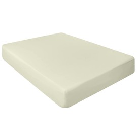 NIYS Luxury Bedding 100% Egyptian Cotton 40CM/16 Extra Deep Fitted Sheets (Cream, Single)