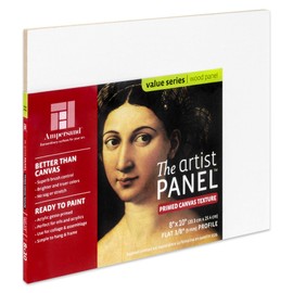 Ampersand Art Supply Wood Gesso Art Painting Panel: Canvas Texture, 3/8 Inch Depth, 8" x 10"