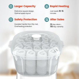 StateRiver Hot Towel Warmer, Rapid Heating Towel Steamer for Facials can Hold 12 Mini Wet Towels, Portable Mini Towel Warmer for Bathroom,Spa and Salon.