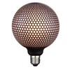 greenandco® Vintage Design LED Lamp Black Patterned (Hexagons) Dimmable E27