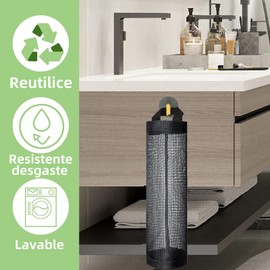 PEIONO 2 Piezas Soporte Para Bolsas de Plástico, Organizador de Bolsas de Plastico, Clasificación Mural Residuos, Extracción Cómoda, Almacenamiento Bolsas Plástico para Cocinas,Oficinas(Negro)