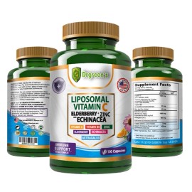 Premium Vitamina C Liposomal 200 Cápsulas Suplementos Alta Absorción Equinácea Zinc