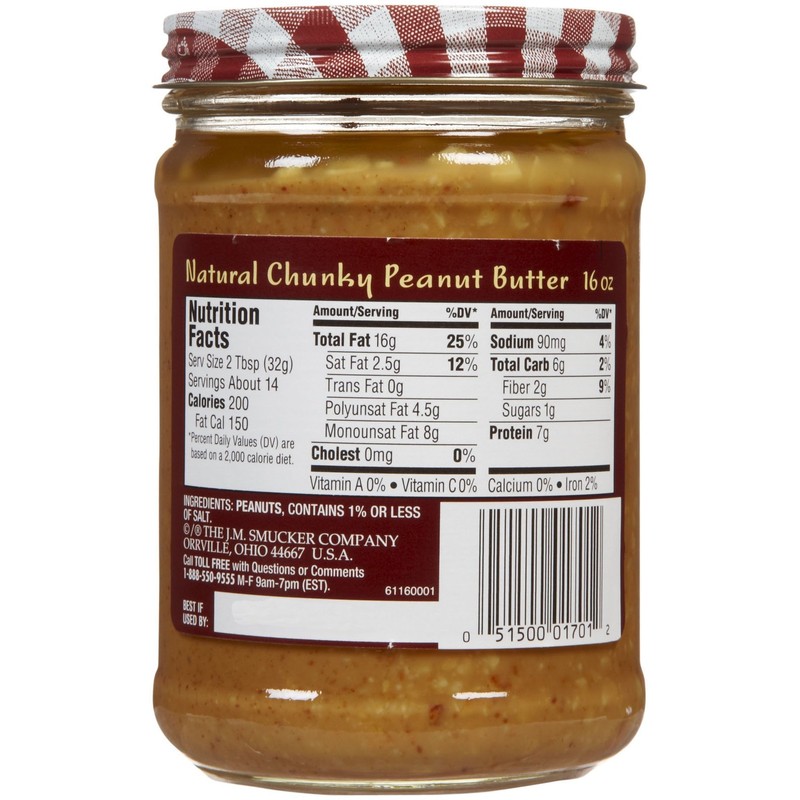 Smucker's Natural Chunky Peanut Butter, 16 Ounces