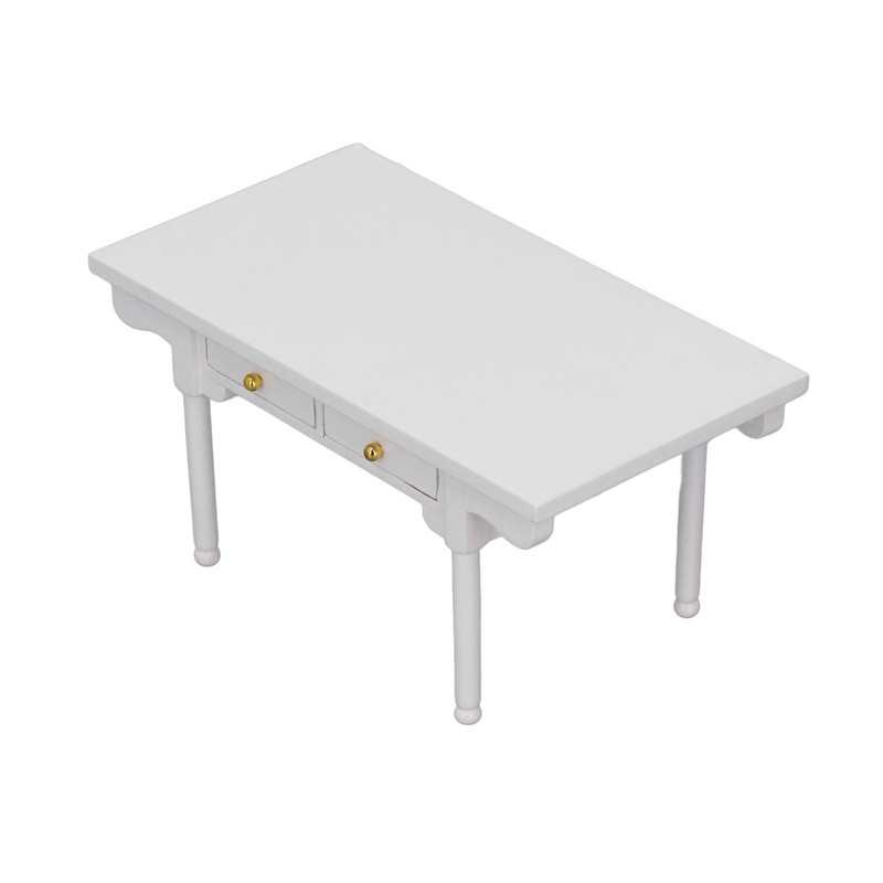 1: 12 Dollhouse Desk Wooden Modern Miniature Table Mini Writing