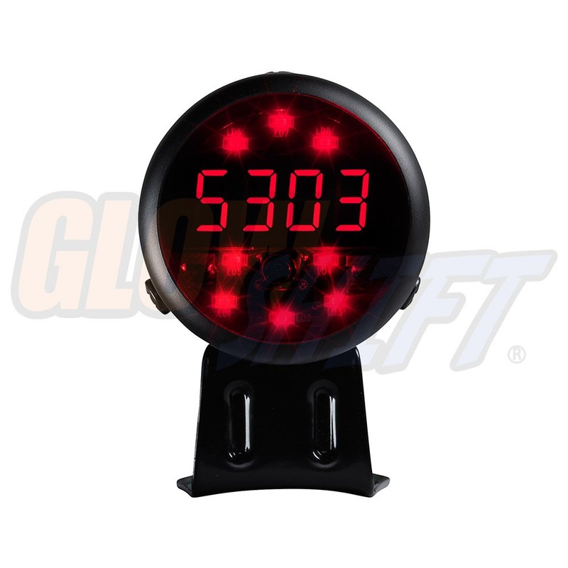 GlowShift Digital Tachometer & Shift Light - Black Housing &