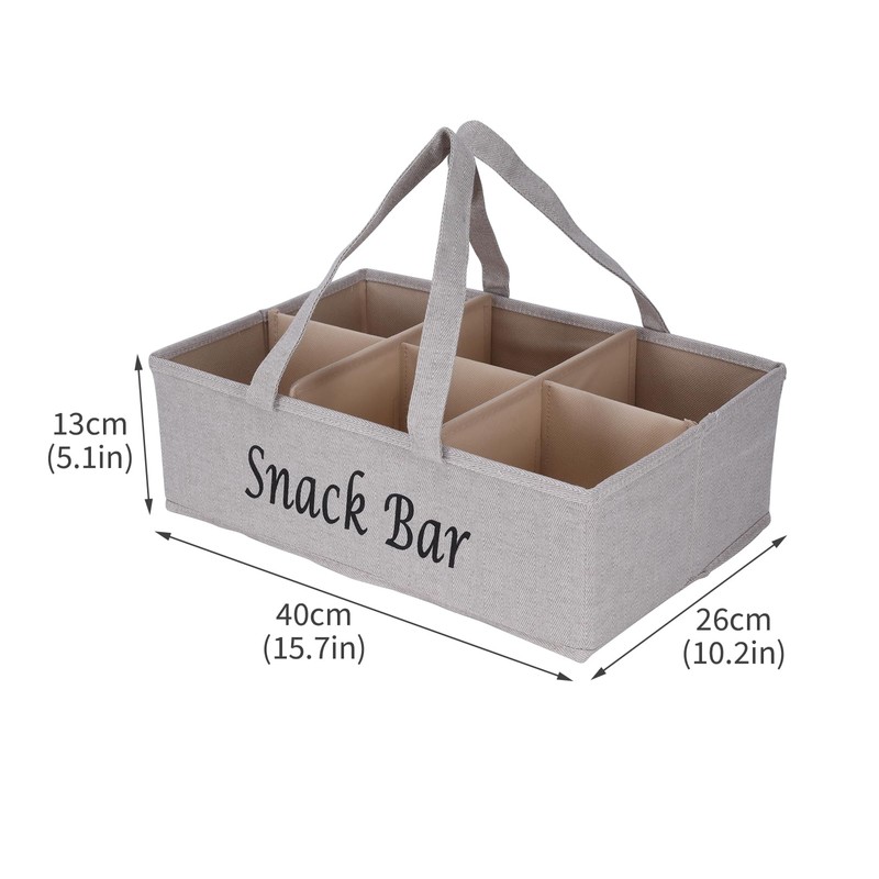Xbopetda Snack Organizer for Countertop, Fabric Snack Organizer with Handle,