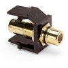 Leviton 40830-BBE QuickPort RCA, Gold-Plated Connector with Black Stripe, Brown