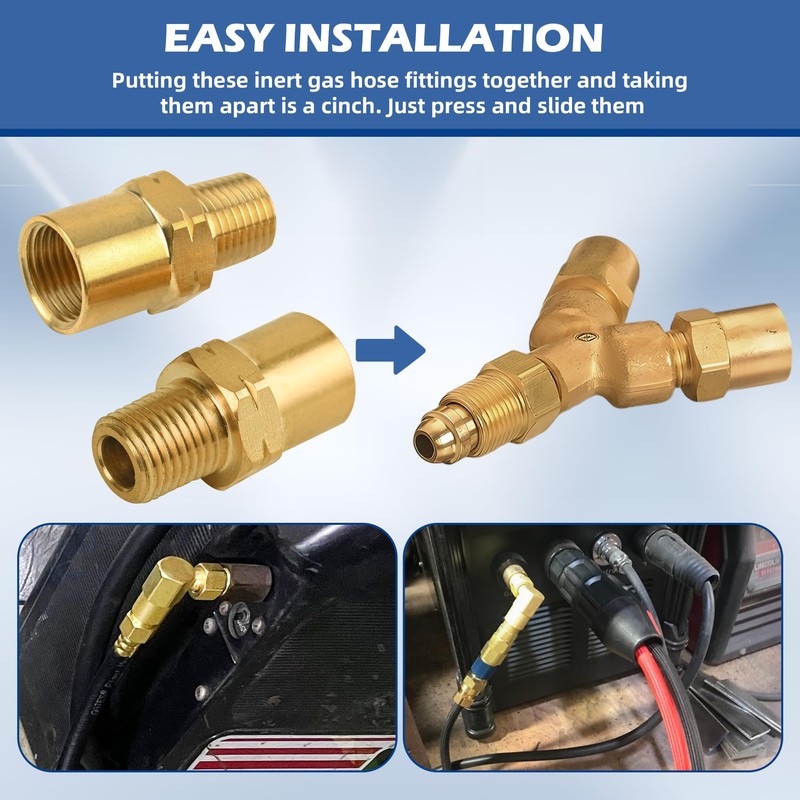 XwaYexa 2 Pack Inert Arc Adapters, 1/4" (NPT) Thread Brass