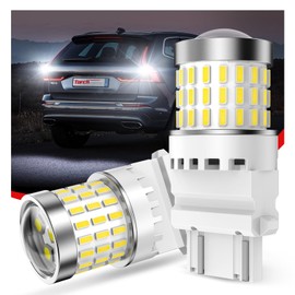 Torchbeam Upgraded 3157 LED Reverse Light Bulbs 6000K White - Super Bright 3000LM Backup Brake Tail Lights, 3156 4157 3057 3457 4114 Replacement Bulbs with HD Projector, DRL Parking Lights (2 Pcs)