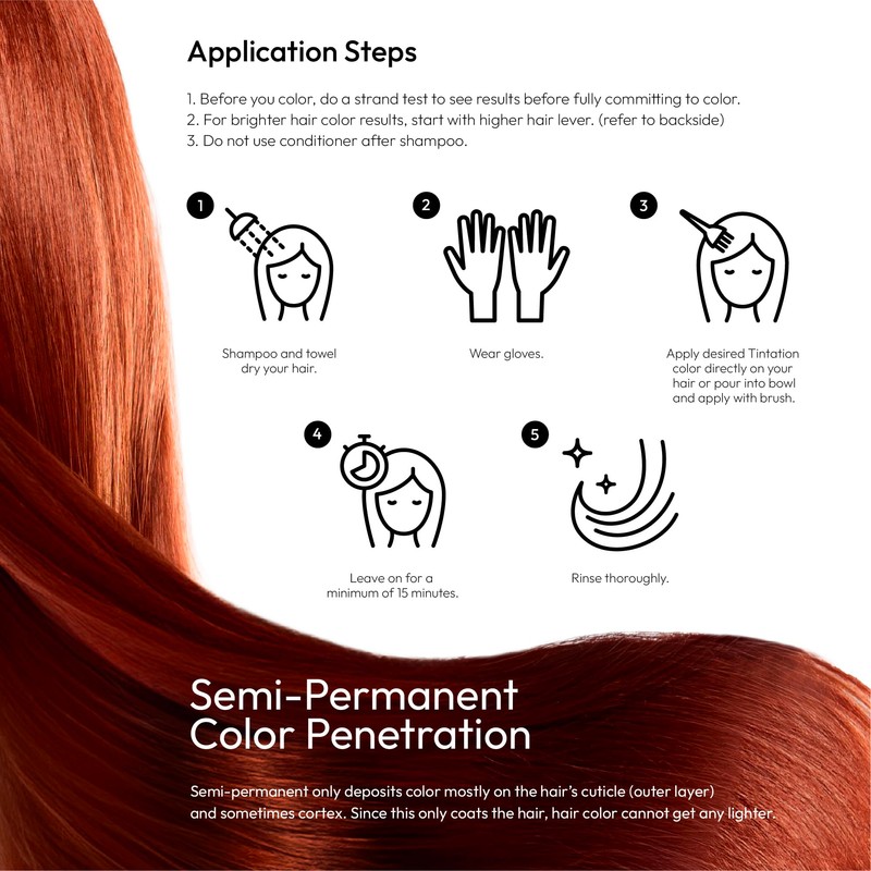 Kiss Tintation Semi Permanent Hair Colour With Argan oil, Aloe