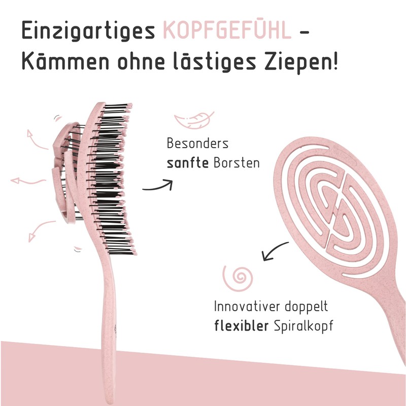 BJORKI Children's Hair Brush Without Pulling Detangler Against Knots &