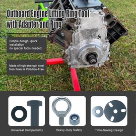 JEYPSHQP Outboard Engine Lifting Ring Tool with Adapter and Ring - Compatible with Evinrude/Johnson/BRP ETEC Engines