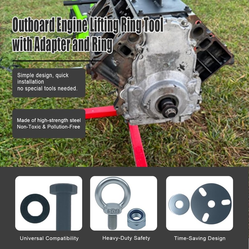 JEYPSHQP Outboard Engine Lifting Ring Tool with Adapter and Ring