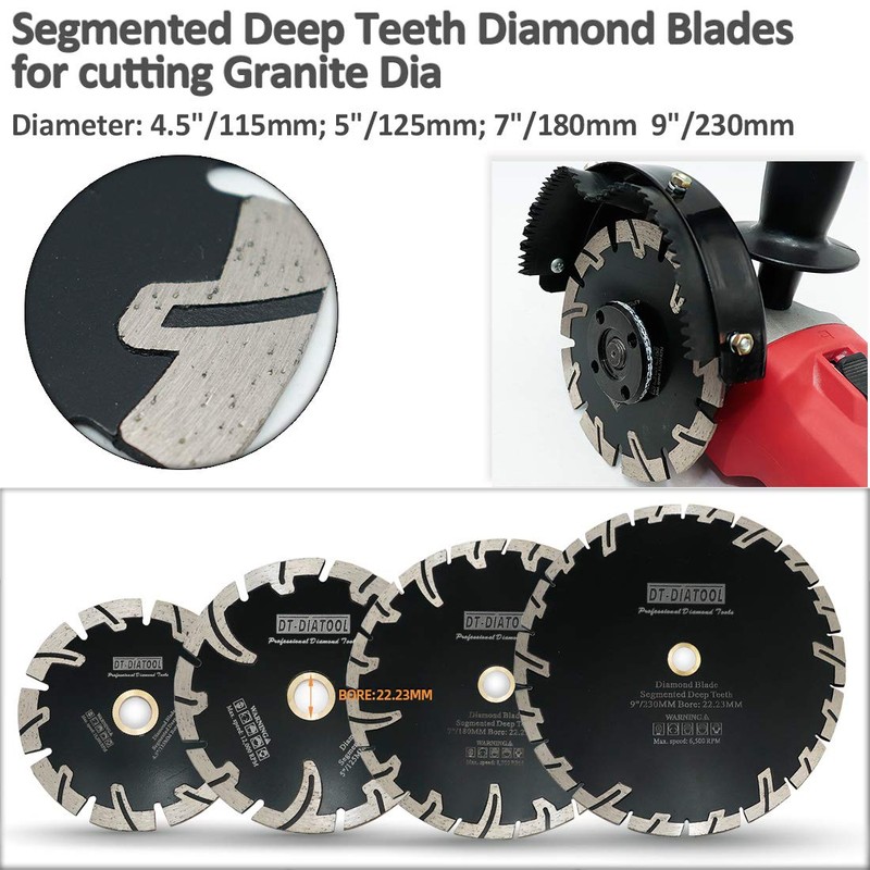 DT-DIATOOL Diamond Blade 5 Inch 5pcs for Granite Stone Concrete