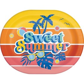 Trendware Summer Vibes Oval Platters, 24 Count
