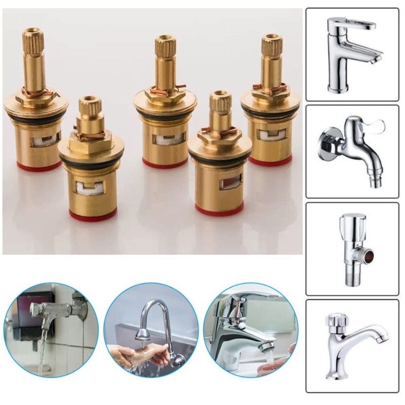 Faucet Ceramic Stem Cartridge Valve, G1/2" Brass Tap Ceramic Disc