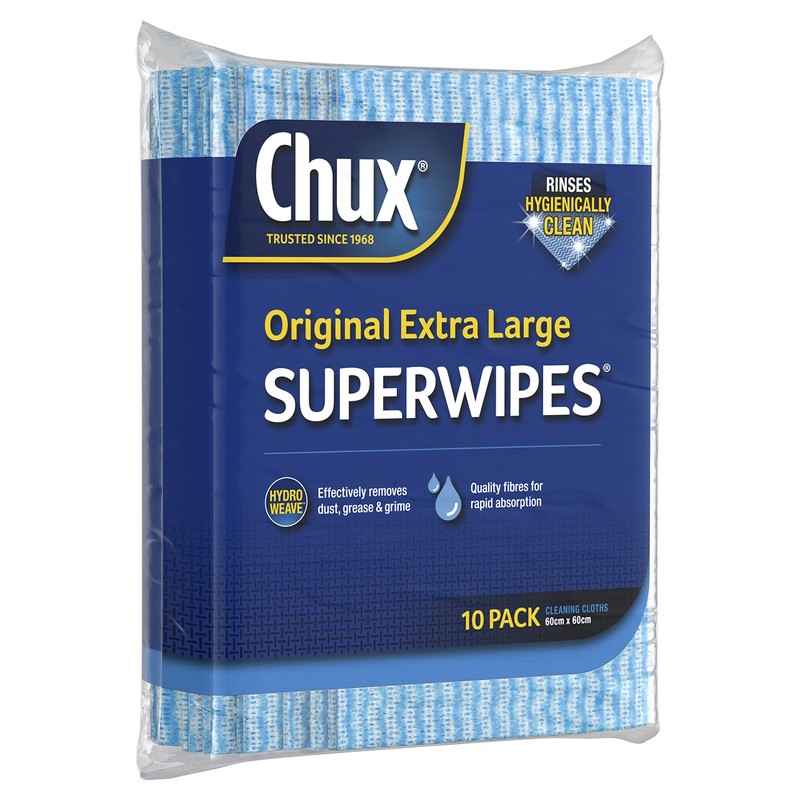 Chux Original Superwipes, Absorbent, Reusable and Washable Wipes, Extra Large,