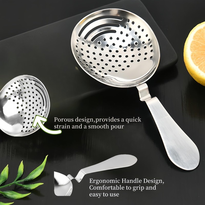 WQHLONGBO 7''Stainless Stee Cocktail Strainer for Home or Commercial Bar,Cocktail