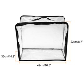 PATIKIL Handbag Dust Bags, Clear Purse Storage Organizer XXL Size PVC Dustproof Handbag Cover Transparent Purse Protector, Black