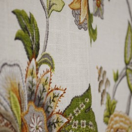 Brissac Amber Floral Jacobean Linen Fabric (Linen,OfficeProduct,Gold,pkaufmann,1,U14010,Fabric,Fabric,pkaufmann,54Inches,pkaufmann)
