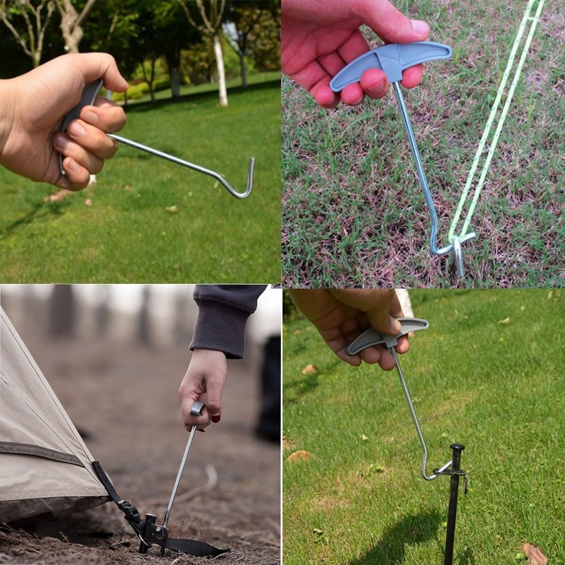 2PCS Tent Peg Puller - Camping Peg Remover Tool -