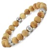 10:10 Elastic bracelets with natural stones 8 mm, Stainless Steel