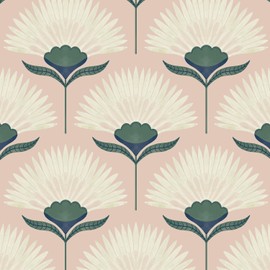CiCiwind Vintage Wallpaper Peel and Stick Botanical Contact Paper Boho Wall Paper Pink Removable Self Adhesive Bathroom Bedroom Eco-Friendly Thicken 17.3" × 78.7"