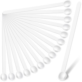 Honeydak 1/32 Teaspoon Micro Scoops 150 Milligram Mini Measuring Spoons Tiny Little Plastic Scoop for Measuring Cosmetics, Powders, Glitter and Seasoning(White, 16 Pieces)