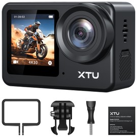 XTU S6 Action Camera, 4K, 20MP, Ambarella H22 CPU & Sony IMX386 Sensor, Action Cam, SuperSmooth Image Stabilization 4.0, Sports Camera, External Microphone, Vertical Shooting, Equipped WiFi, Voice