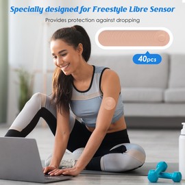Pack of 40 Freestyle Libre 3 Plasters, Waterproof, Breathable, Plasters for Freestyle Libre 1, 2 & 3, Skin-Friendly Plasters for Swimming & Bath, Brown YOUSHARES