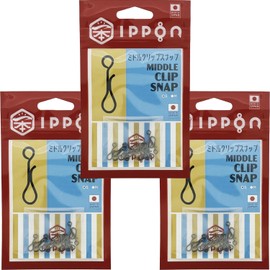 IPPON (1 Piece) Middle Clip Snaps, Small, 12 Pieces, Black, Set of 3 Bags