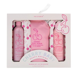 Cherry Baby Womens Shower Set of 3 - Body Wash, Body Lotion, Body Scrub