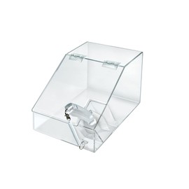 Azar Displays 400418 1.5 Gallon Acrylic Candy Bin with Lift-Open Top and Scoop, Clear