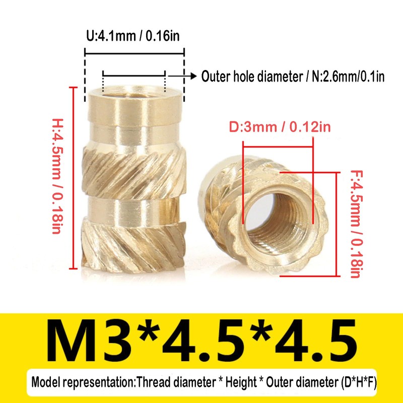 Threaded Insert Embedding Nuts Thread Insert Threaded Bushings Brass Embedding